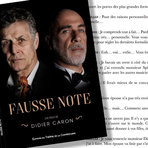 couverture du livre de la pièce "Fausse note" de Didier Caron au Théâtre de la Contrescarpe