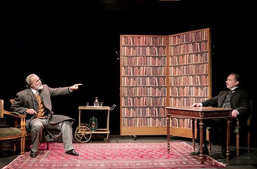 Bruno Paviot et Pierre Azéma dans "Zola l'infréquentable" de Didier Caron au Théâtre de la Contrescarpe © Fabienne Rappeneau