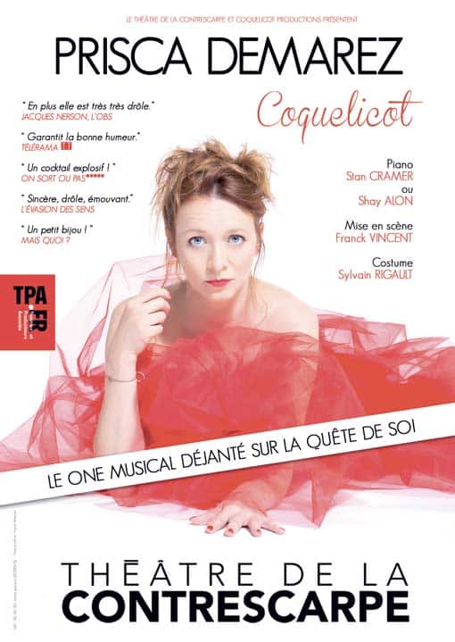 affiche du spectacle "Coquelicot" de Prisca Demarez au Théâtre de la Contrescarpe